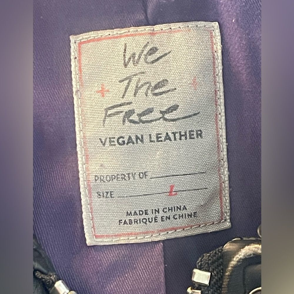 Free People Emma Shrunken Vegan Moto Jacket. 90’s Monica jacket from Friends. L - Picture 7 of 11